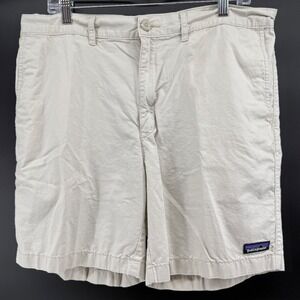 Patagonia Organic Cotton Hemp Shorts Mens Size 35 Beige Cargo Casual Outdoor